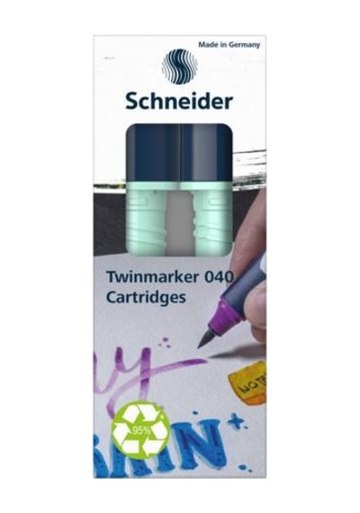 Schneider Paint-ıt 040 Twin Markör Kartuşu 2 Li Turkuaz Diğer
