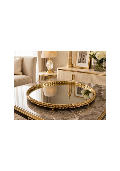Sleep Nova Royal Mirror Gold Aynalı Dekoratif Tepsi