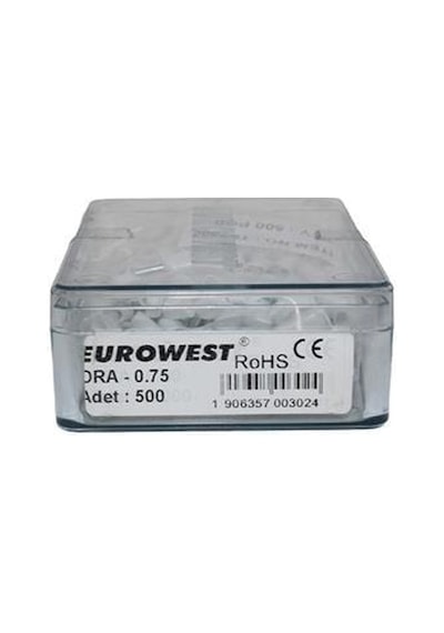 Eurowest 2x0,75mm Beyaz Çift Girişli İzoleli Yüksük 1 Kutu 500 Adet