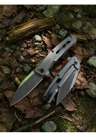 Knivox Browning D2 Çelik Titanyum Kaplama Katlanır Çakı -ultra Dayanıklı Outdoor Bıçağı Gri