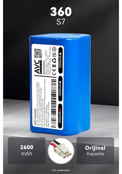 360 S7 2600mah Robot Süpürge Bataryası K.k