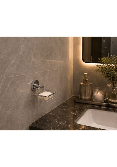 Lıfe Rozetli Kare Tel Sabunluk Acar Ld5122 000 Açık Krem