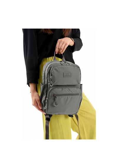 Baginn Unisex Sırt Çantası Paraşüt Kumaş Hafif Çok Cepli Yağmur İtici Kumaş 34 24 Cm 571 Collection Gri