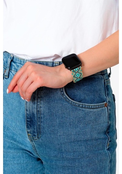 Hippi Charm Gümüş Örgü Apple Uyumlu Watch  Kordonu 42-44-45-49 Mm
