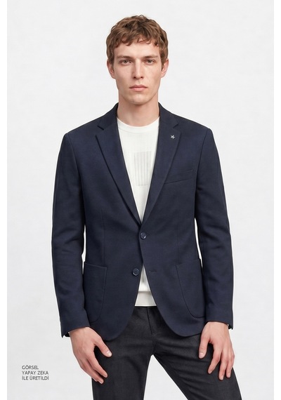 Altınyıldız Classıcs 360 Erkek Lacı Yünlü Slim Fit Dar Kesim Mono Yaka Torba Cepli Blazer Ceket
