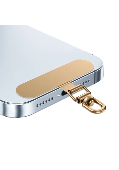 Microcase 360 Döner Başlıklı Telefon İp Askılıklar İçin Paslanmaz Çelik Tutacak Bağlantı Parçası-al4926 Gold