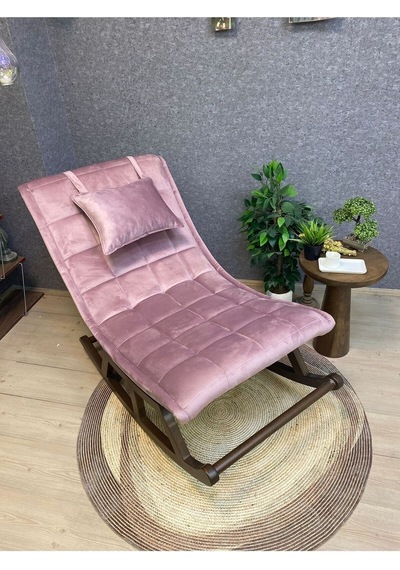 Asedia Asedia Miskin Ceviz Pembe Sallanan Sandalye Dinlenme Koltuğu