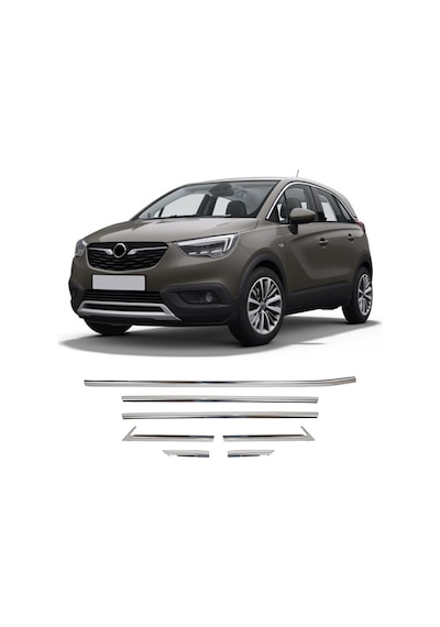 Opel Crossland X Uyumlu 2017 Ve Üzeri Krom Cam Çıtası 8 Parça Paslanmaz Çelik