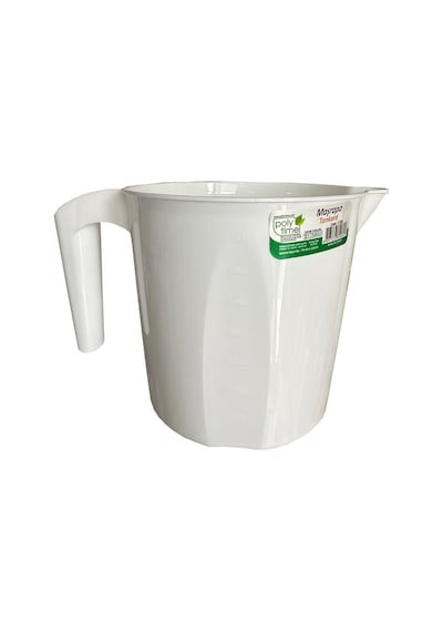 Polytime Plastik Beyaz Ölçekli Maşrapa - 1.5 Litre Beyaz