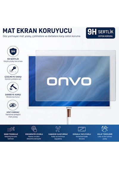 Onvo 32ovm6500x 32 İnç Mat Ekran Koruyucu 9h Nano Şeffaf