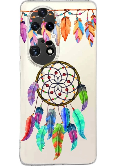 Huawei P50 Pro İle Uyumlu 1mm Slim Fit Nazar Boncuğu 6 Baskılı Şeffaf Kılıf