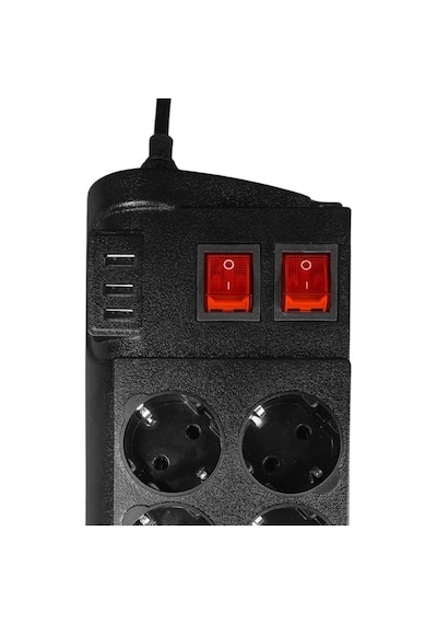 Techmaster 3 Usb Akım Çocuk Korumalı 8li Priz 2mt Kablo