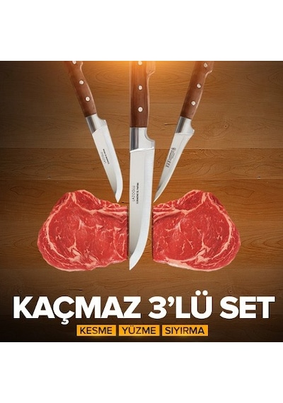 El Yapımı Sürmene Kasap Ve Kurban Seti 3 Parça