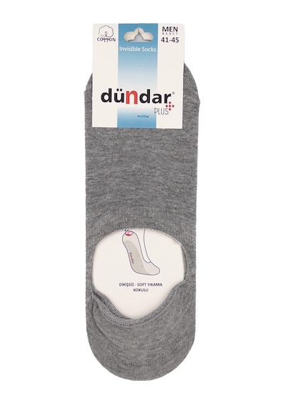 Dündar Çorap Plus Erkek İnce Babet Dikişsiz Gri 6'lı 8207 Gri