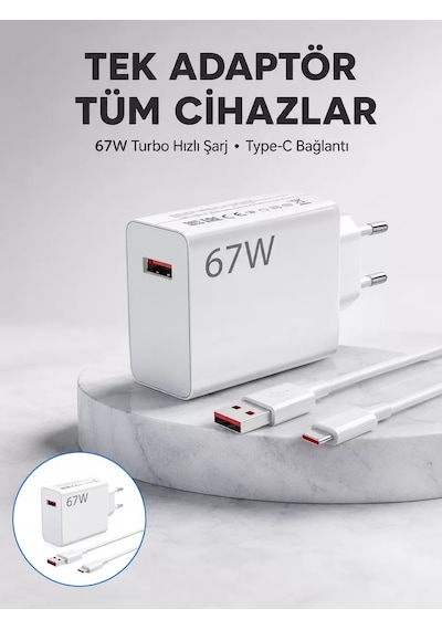 67 Watt Güvenli Hızlı Şarj Adaptörü Samsung M31 M33 M51 Uyumlu Yeni Nesil Diğer 90440992