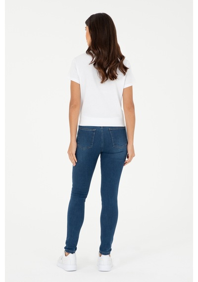 U.S. Polo Assn. Kadın Koyu Mavi Skinny Fit Jean Pantolon 50289155-DN0023