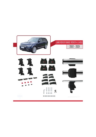 Land Rover Rang Rover 4 L405 2012-2021 Arası İle Uyumlu Ace-4 Ara Atkı Tavan Barı Gri
