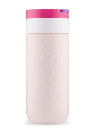 Dopper Travel Mug Yalıtımlı Termos Bardak 400 Ml - Çilek Pembesi Açık Pembe / Beyaz
