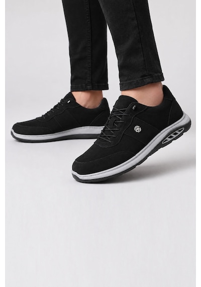 Letao Erkek Taba Yüksek Kalite Hakiki Deri Günlük Konfor Ayakkabı - Casual Sneaker Siyah