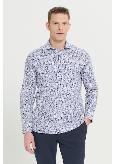 AC&Co / Altınyıldız Classics Erkek Beyaz Mavı Pamuklu Slim Fit Dar Kesim Büyük İtalyan Yaka Baskılı Gömlek Beyaz Mavı AC&Co / Altınyıldız Classics Erkek Beyaz Mavı Pamuklu Slim Fit Dar Kesim Büyük İtalyan Yaka Baskılı Gömlek Beyaz Mavı