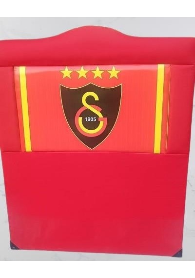 Dk Taraftar Gs Model Suni Deri Kırmızı Kumaş El Yapım Tek Kişilik Başlık 90 CM