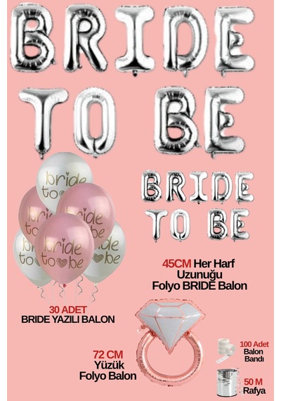 Bride Set Gelin Bekarlığa Veda Parti Malzemesi Bride Malzeme Süs Bride To Be Set Gümüş
