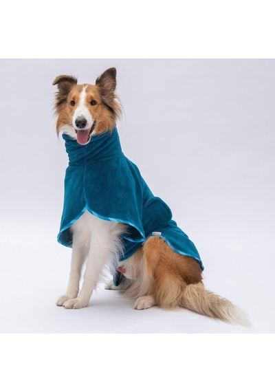 Mavi Bogota Köpek Bornozu-köpek Kurulama Havlusu- Kedi Köpek Kıyafeti