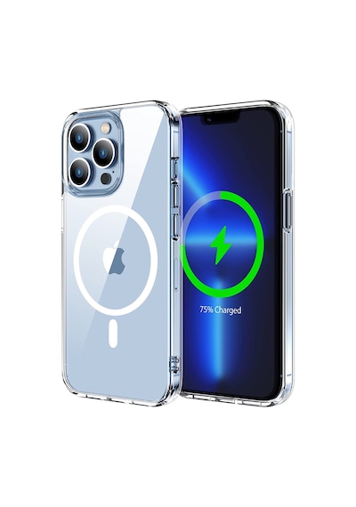 Apple Uyumlu iPhone 13 Pro Max Kılıf Magsafe Kablosuz Şarj Destekli Şeffaf Silikon Kılıf