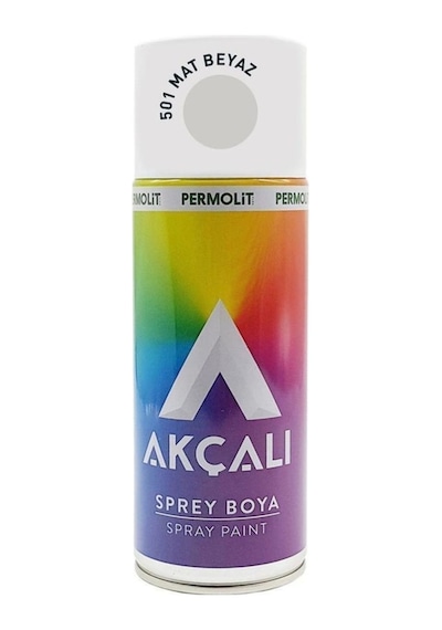 Akçalı Sprey Boya 501 Mat Beyaz 400 Ml 1. Kalite Beyaz Mat