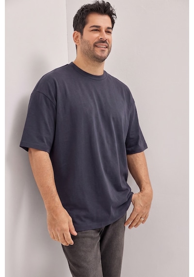 Ac&Co / Altınyıldız Classics Erkek Lacı Pamuklu Nefes Alan Terletmez Oversize Fit Rahat Kesim Bisiklet Yaka Tişört