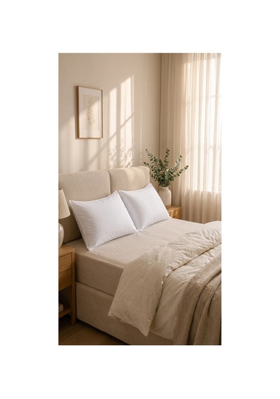 2'li Pamuklu Kumaş Yastık Kılıfı Seti Beyaz - 880722868 Beyaz