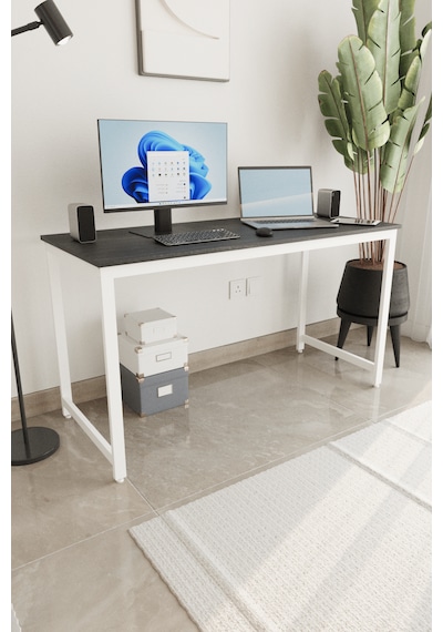 Siyah/beyaz 140x60 Çalışma Masası, Bilgisayar Masası, Ofis Masası, Metal Ayaklı Siyah Beyaz Siyah/beyaz 140x60 Çalışma Masası, Bilgisayar Masası, Ofis Masası, Metal Ayaklı Siyah Beyaz