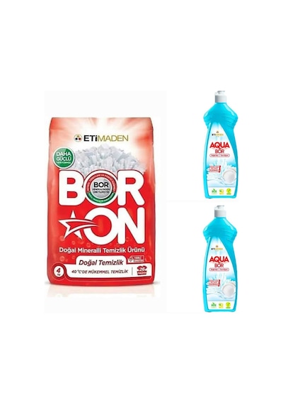 Toz Deterjan 4 Kg 26 Yıkama +2 Adet Aquabor Bulaşık Deterjanı