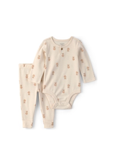 Carter's Erkek Bebek Layette Body Pantolon Takım Krem 1v416910