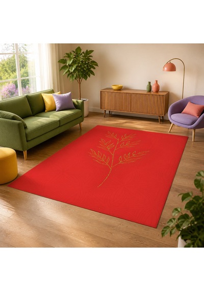Kartela Halı Evo Halı Jüt Taban Dokuma Halı Kırmızı - 200 X 300 Cm