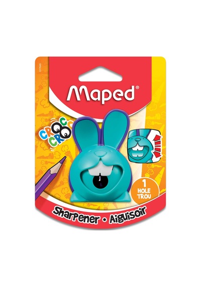 Maped Croc Innovation 1 Delikli Kalemtıraş - Hareket Halindeyken Bileme - Verimli, Keskin Kaplama - Eşsiz Tavşan Tasarımı - Çeşitli Renkler