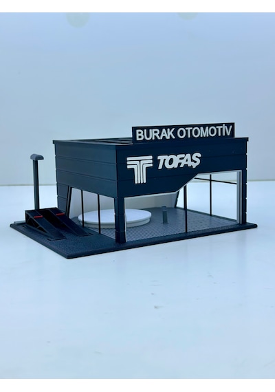 1/64 Ölçekli Tofaş Diorama Tasarımlı Araç Sergileme Garajı 3d Baskı