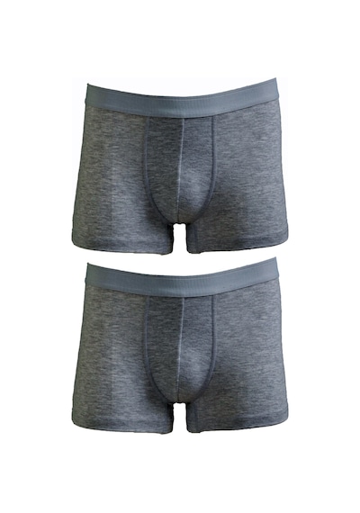 Bsm Erkek 2'li Koyu Gri Pamuklu Lastik Bel Strech Boxer Koyu Gri