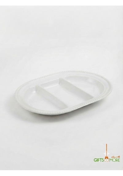 Grande Servis Tabağı 3 Bölmeli Beyaz 42 Cm
