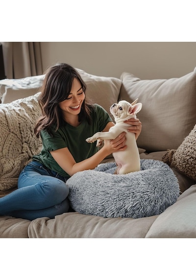 Ayrex Köpek Ve Kedi Yatağı, İç Mekan Kedileri İçin 50,8 Cm Kedi Yatağı, Yavru Ve Yavru Kedi İçin Sakinleştiric