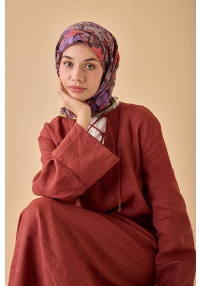 Silk Home Soft Eşarp 73088-16 Acı Kahve, Gül, Tozpembe, Sarı, Mor, Gri