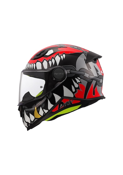Ls2 Kıd Punk Çocuk Motosiket Kaskı Gri - Kırmızı