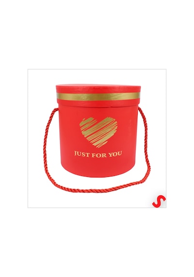 Just For You Silindir Hediye Kutusu 15,5 Cm Orta Boy Kırmızı