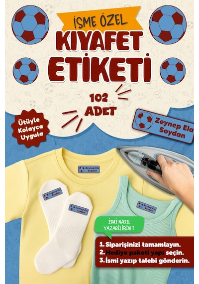 Kıyafet Etiketi - Okul Kıyafetlerine Kişiye Özel 30 Saniyede Kolay Uygulama Yıkanabilir -trabzonspor Çok Renkli