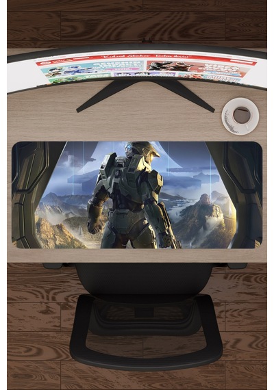 Halo Kaymaz Dikişli Kauçuk Oyuncu Mousepad V3 - 70x30 Xl Gaming Mouse Pad Fare Altlığı