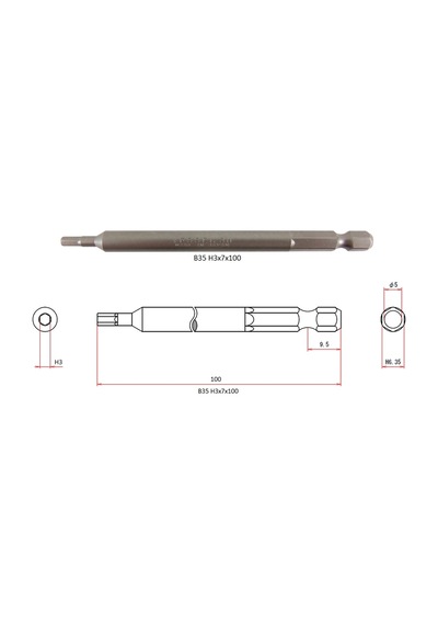 vessel 424085 Allen Bits Uç 3x100 MM