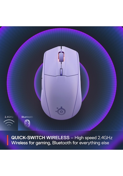 Steelseries Rival 3 Wireless Gen 2 Gaming Mouse - 2.4ghz Ve Bluetooth Bağlantı - Lila Rival 3