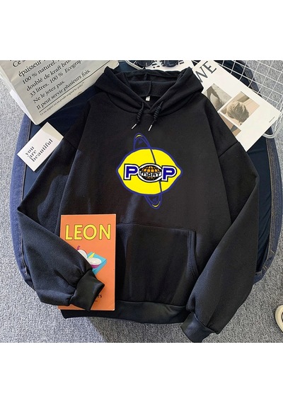 Startmore Beyaz Limon U2 Bant Hoodies Hip Hop Siyah