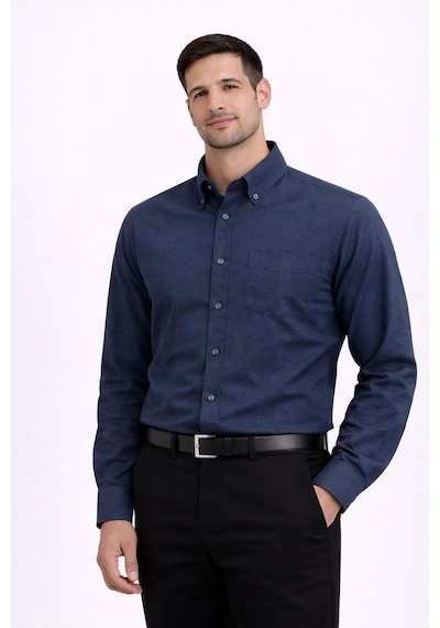 Dormen Uzun Kol Klasik Erkek Regular Fit Gömlek 7607 Lacivert