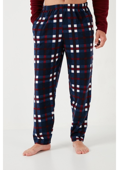 Buratti Regular Fit Bisiklet Yaka Kışlık Yumuşak Dokulu Polar Erkek Pijama Takımı 6096100 Bordo